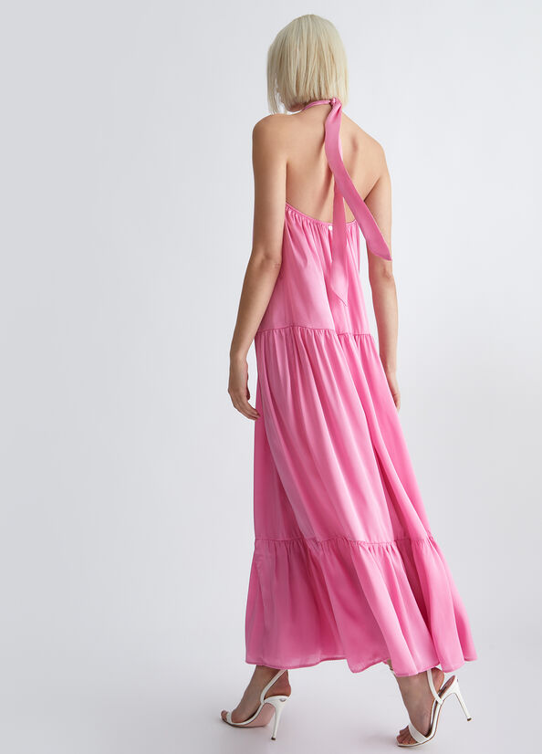 Vestito lungo in raso