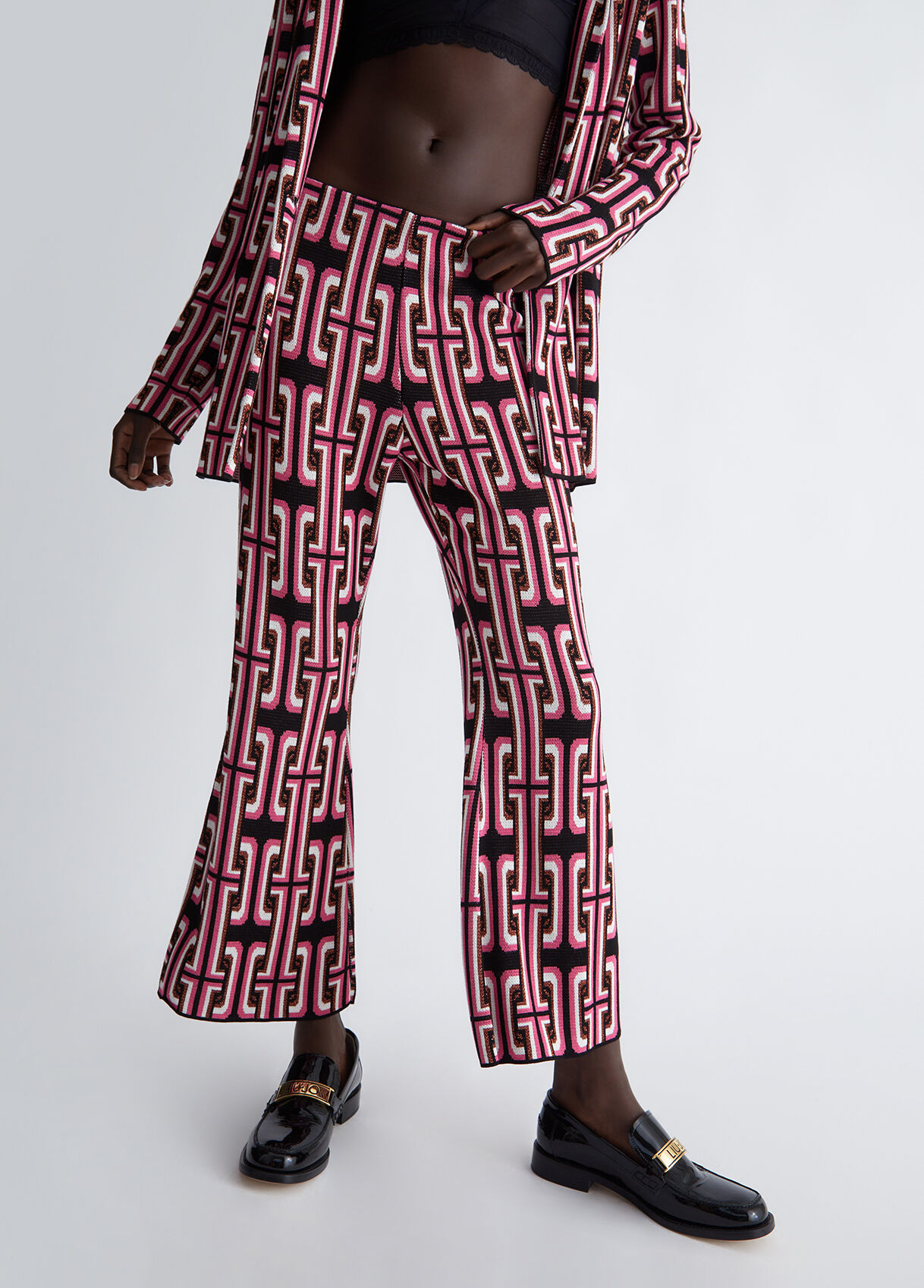 Jacquard knit trousers