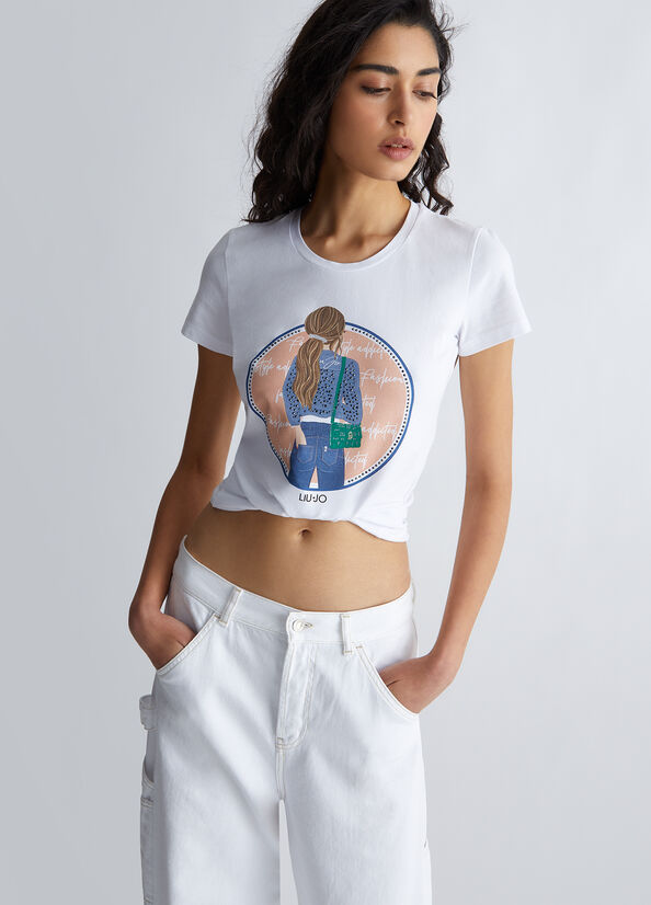 T-shirt con stampa Bag Girl