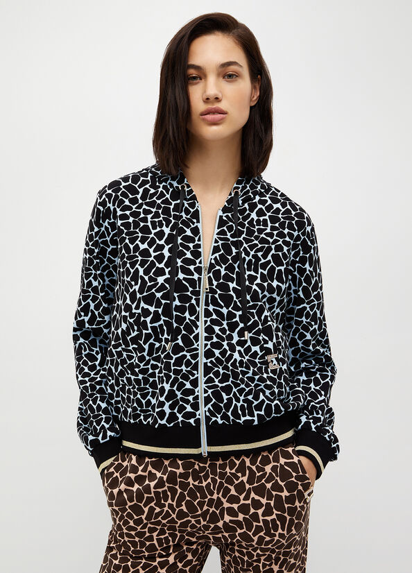 Felpa animalier con zip