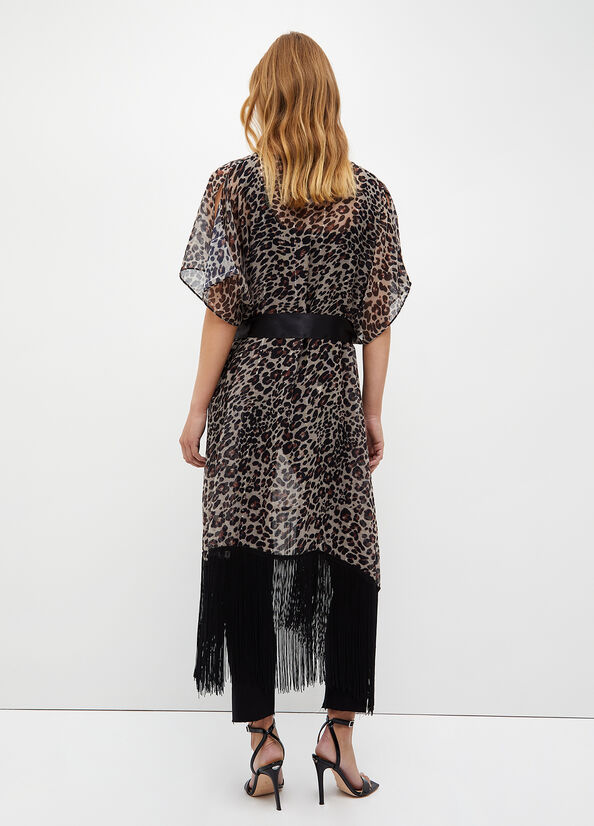 Vestito animalier con frange