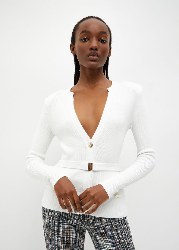 Cardigan bianco ecosostenibile