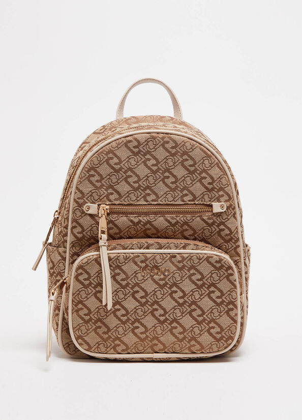 Zaino con logo jacquard
