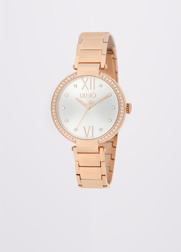 Orologio in acciaio con cristalli