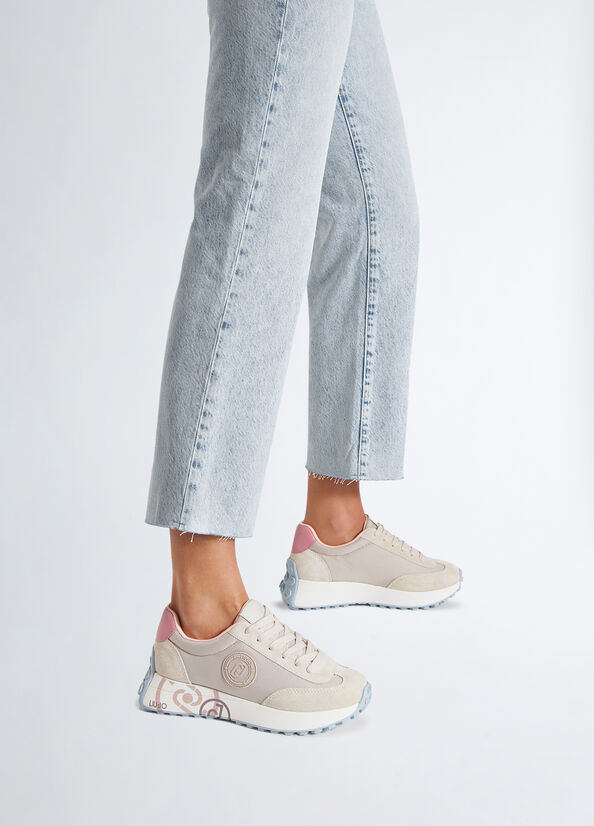 Sneakers in suede e mesh