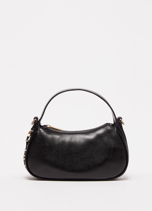 Borsa a mano nera laminata