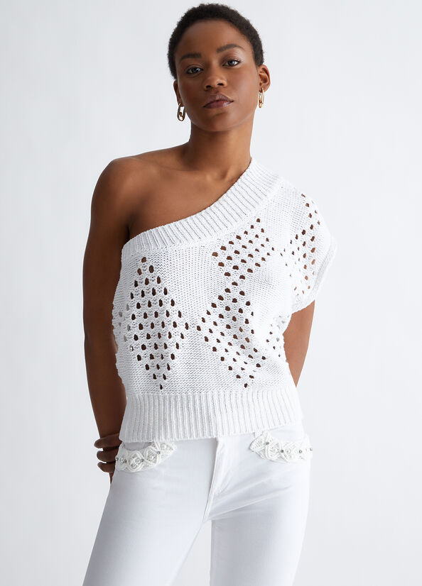 Maglia monospalla in cotone