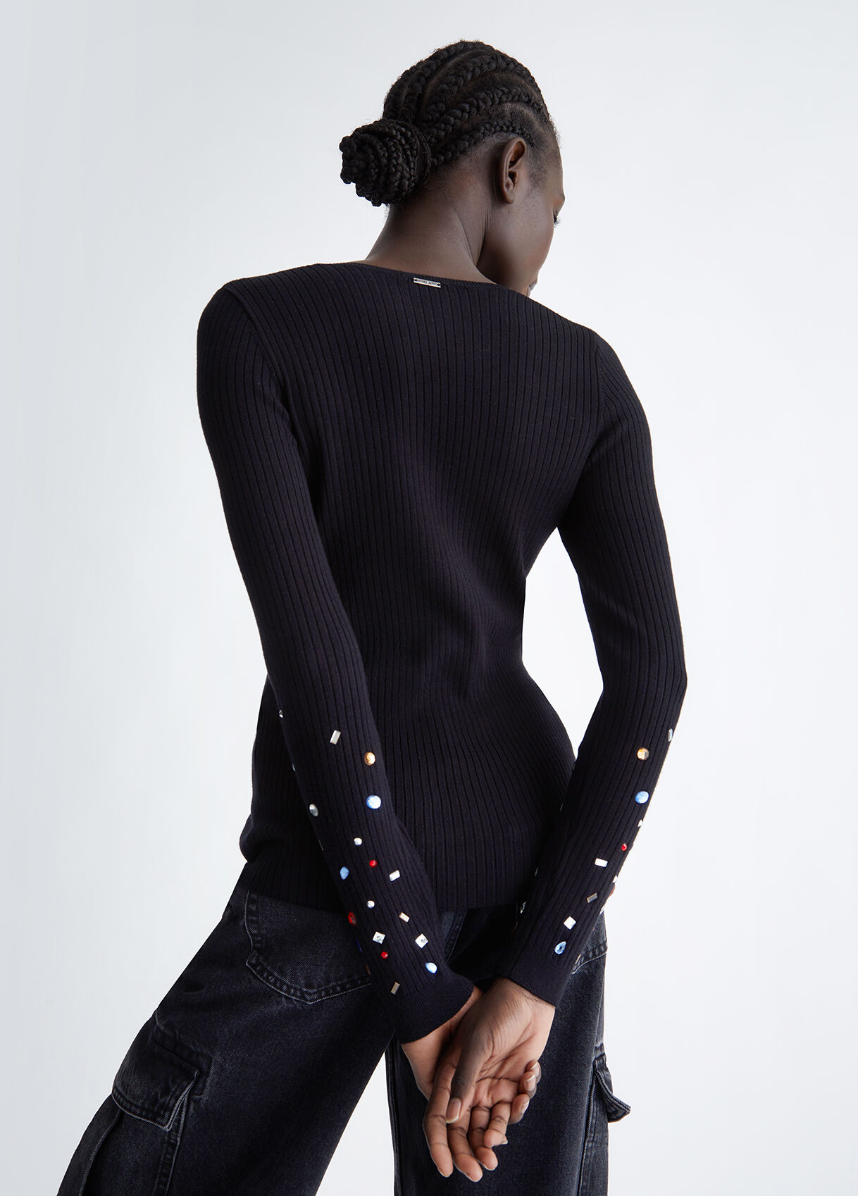 Eco-friendly jumper with rhinestones