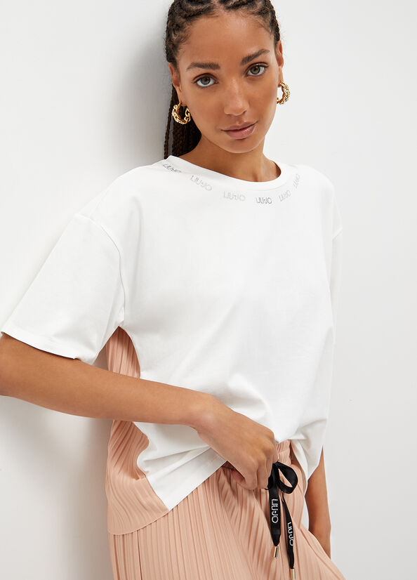 T-shirt in jersey plissé