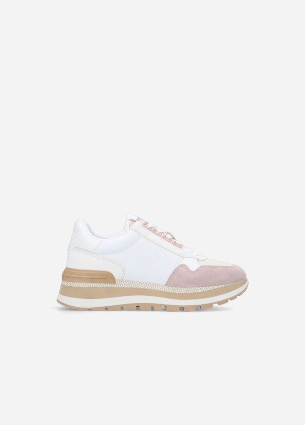 Sneakers in suede e nylon