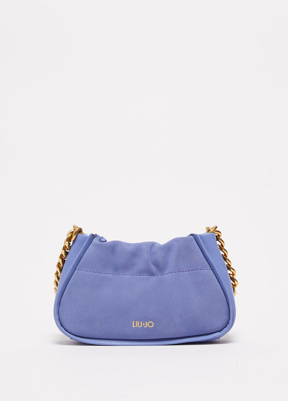 Borsa a mano in suede con logo