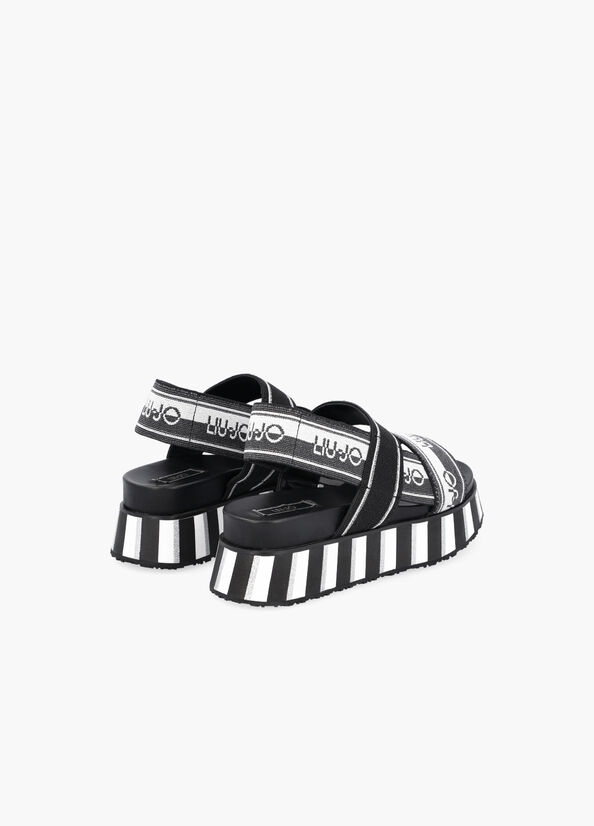 Sandali platform con logo jacquard
