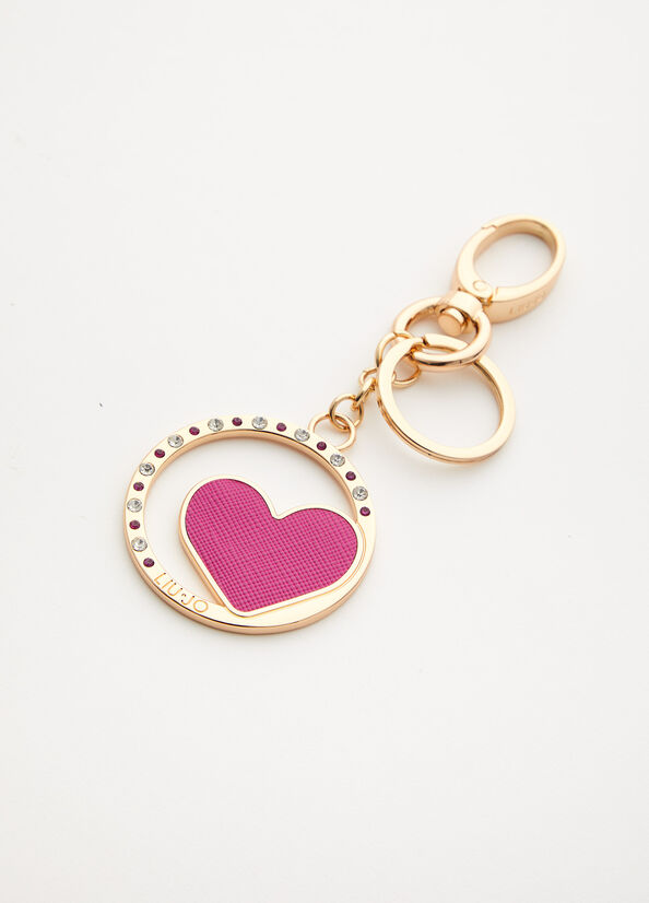 Portachiavi con cuore e strass
