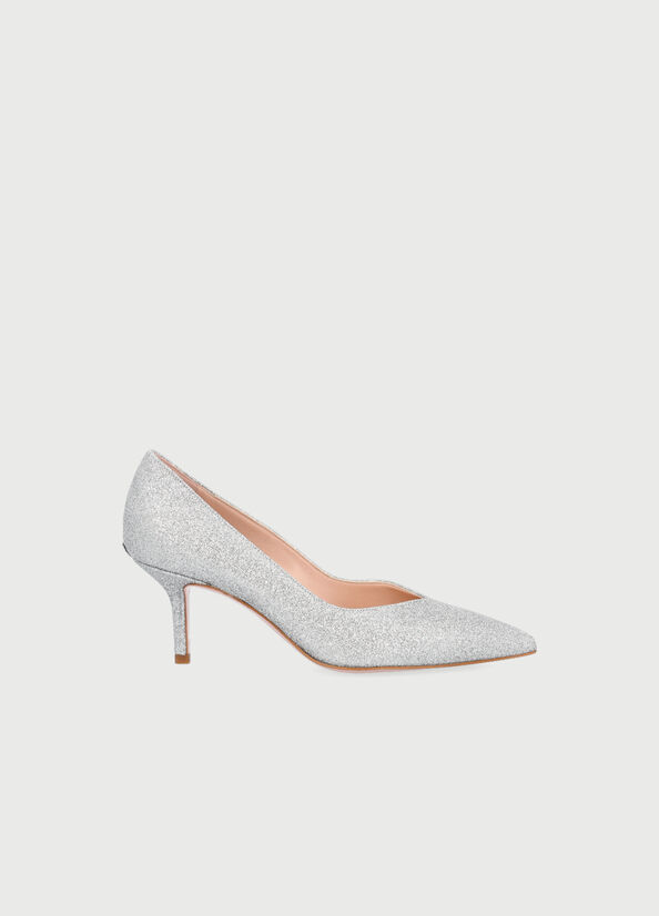 Dècolleté in pelle con glitter