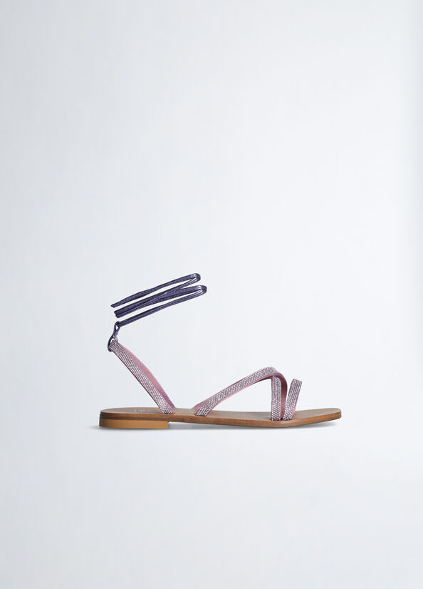 Sandali flat con strass