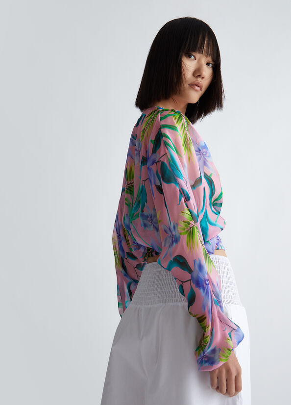 Blusa in misto seta