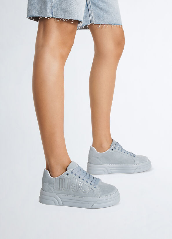 Sneakers platform con maxi logo