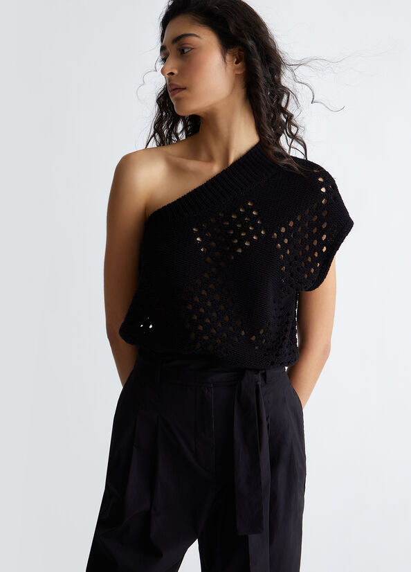 Maglia monospalla in cotone
