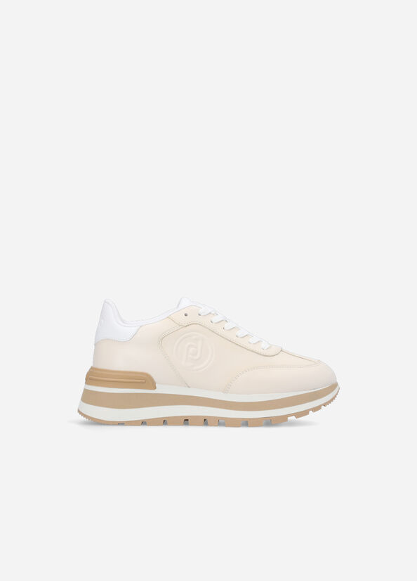 Sneakers platform in pelle