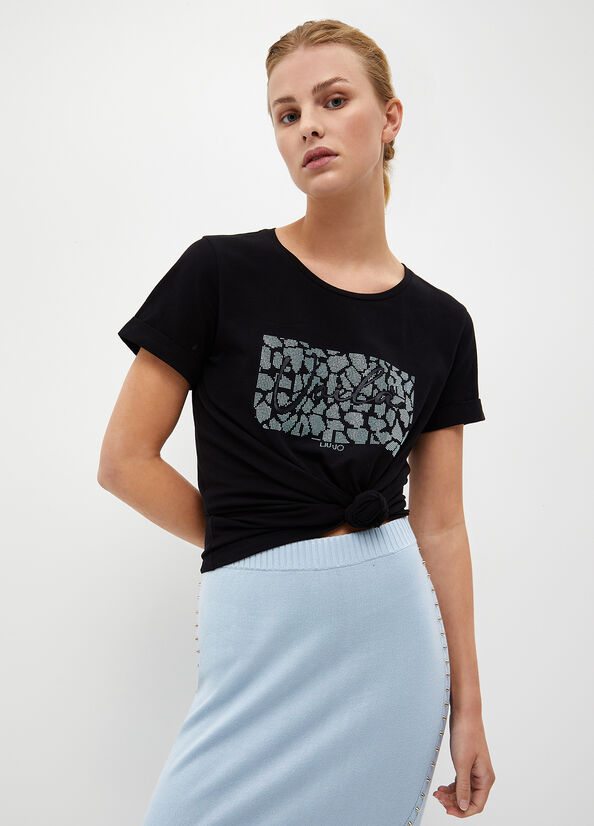 T-shirt con strass