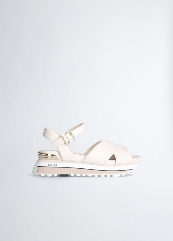Sandali platform con logo monogram