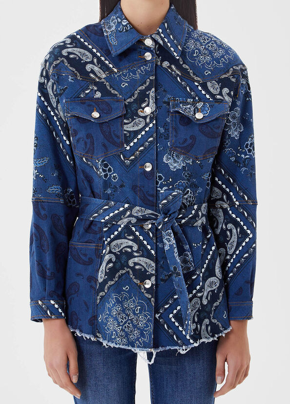 Giacca di jeans con stampa all over