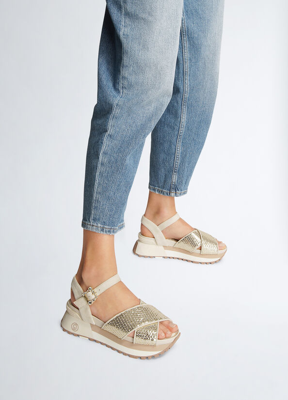 Sandali platform con paillettes