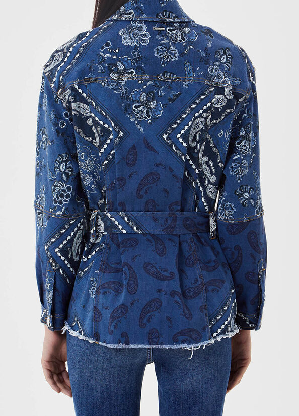 Giacca di jeans con stampa all over
