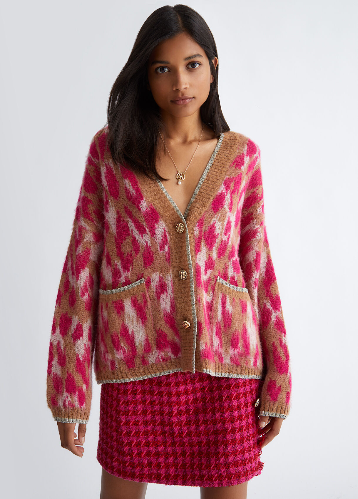 Animal print cardigan