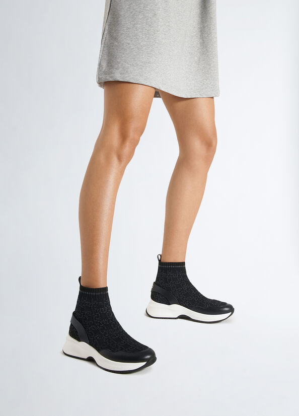 Sock sneakers con monogram jacquard