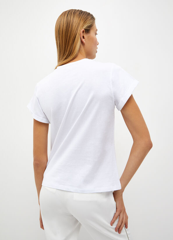 T-shirt con frange gioiello