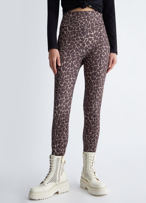 Leggings con stampa animalier