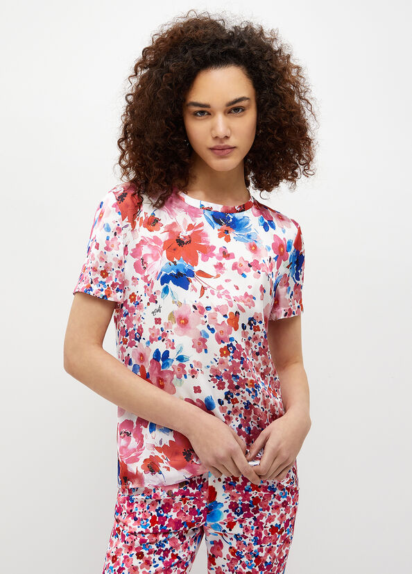 T-shirt con stampa floreale