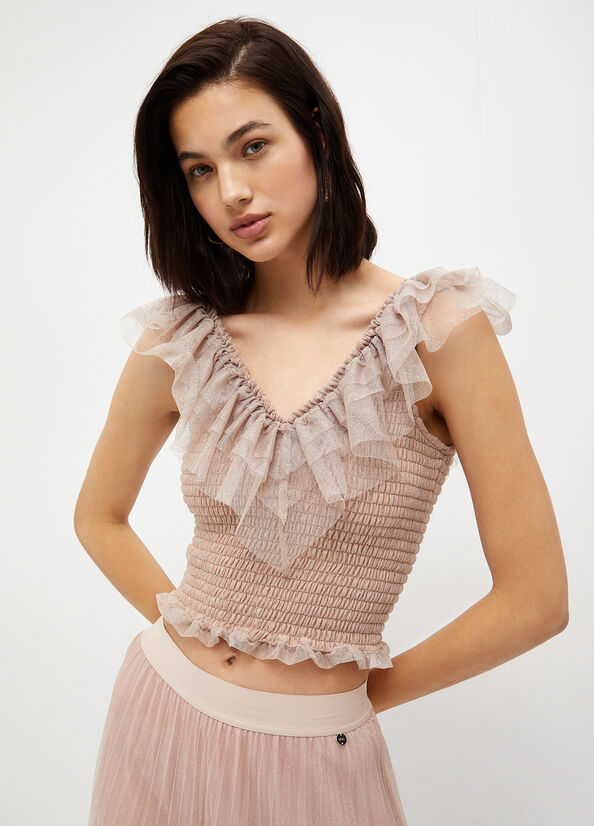 Top glitter in tulle