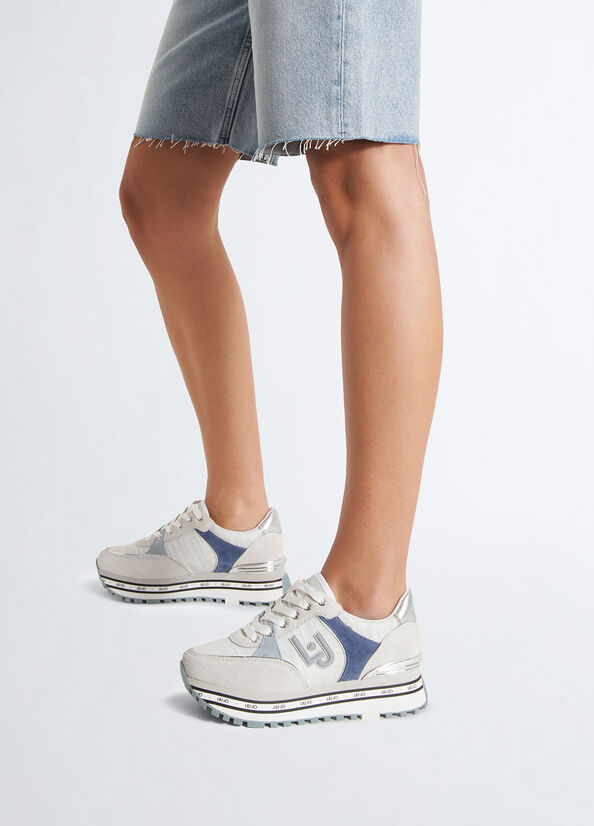 Sneakers platform in tessuto sparkling