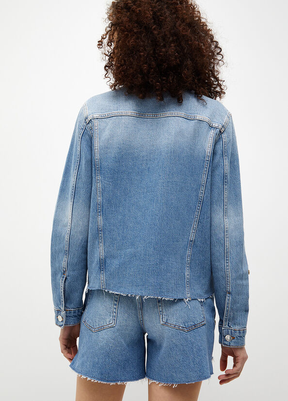 Giubbotto in denim con strass