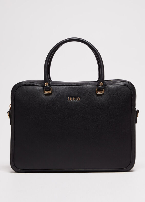 Borsa a mano nera ecosostenibile