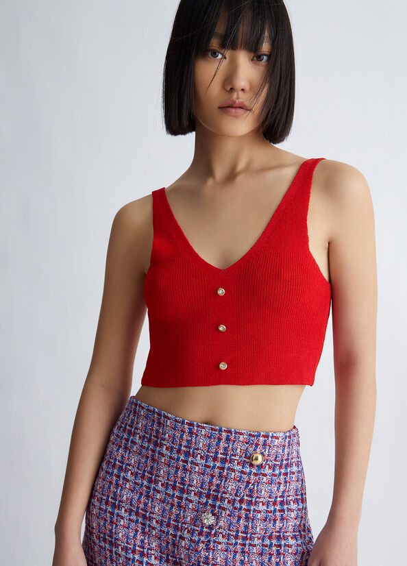 Bralette in maglia con bottoni