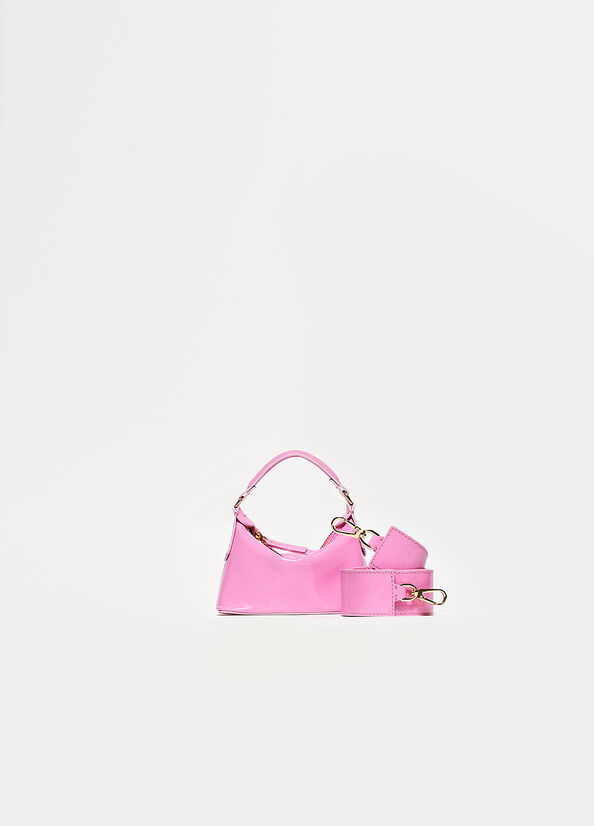 Micro borsa hobo in vernice