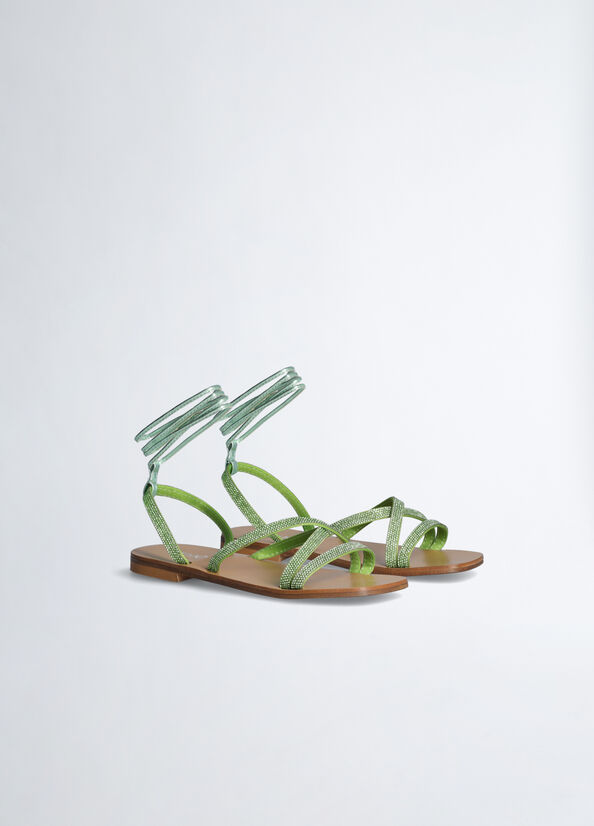 Sandali flat con strass