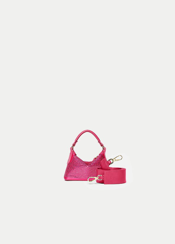 Micro borsa hobo con strass