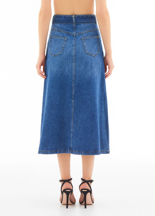 Gonna lunga in denim