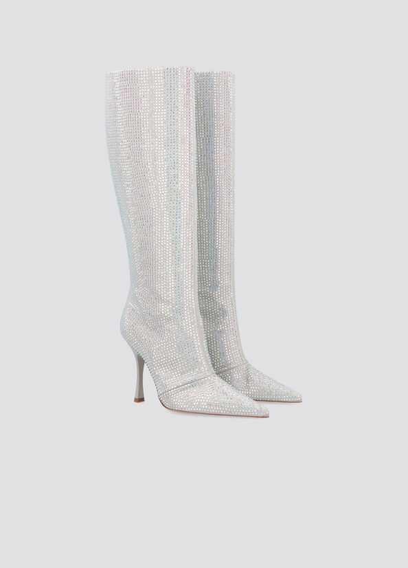Stivali alti con strass