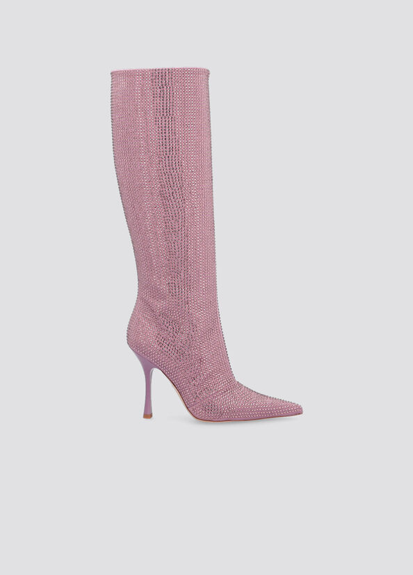 Stivali alti con strass