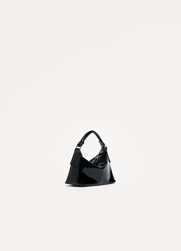Micro borsa hobo in vernice