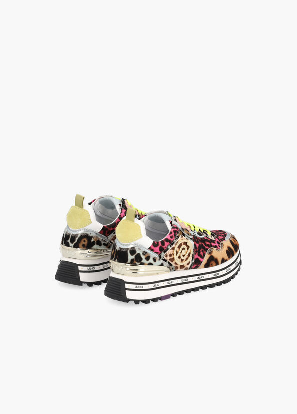 Sneakers platform multicolor animalier