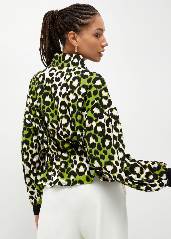 Felpa animalier con bottoni