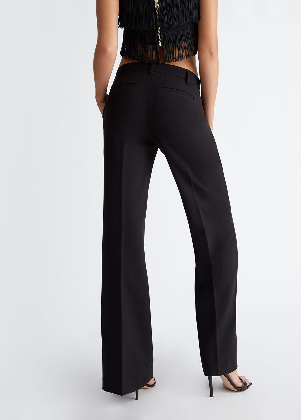 Black palazzo stretch trousers