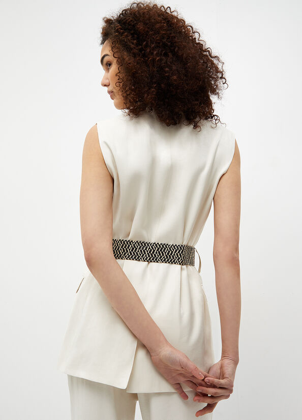 Gilet lungo in twill
