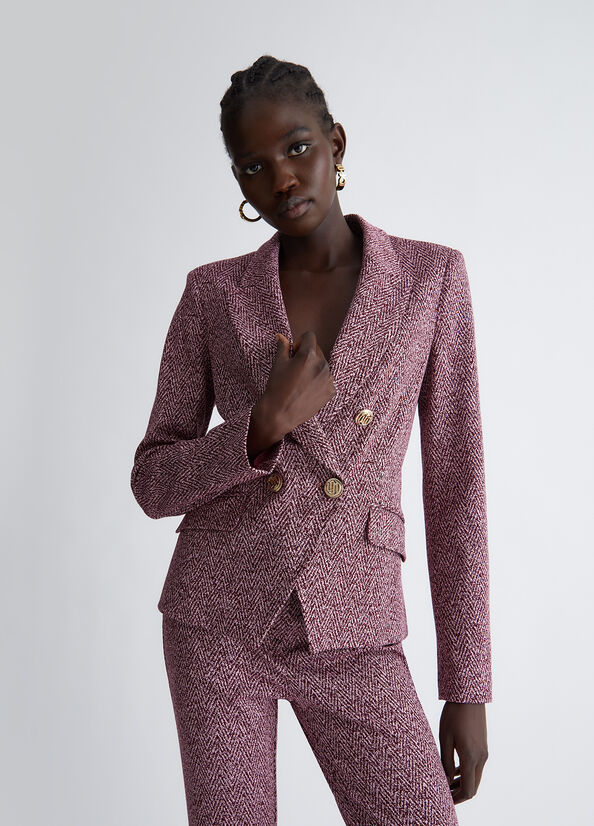 Blazer chevron jacquard